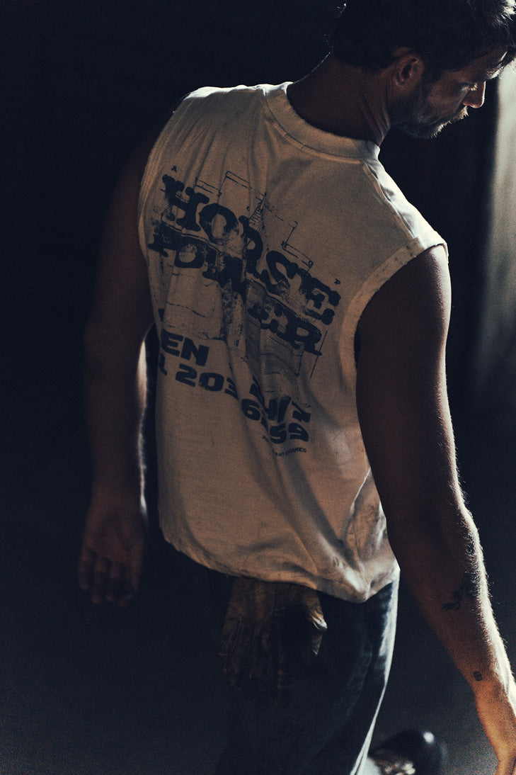 Faded Boxed Tank - Vintage White